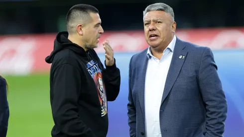 Juan Román Riquelme y Claudio Tapia