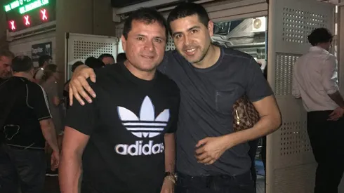 Los tatuajes que tiene Marcelo Delgado que hacen alusión a Boca y Racing. (Captura)