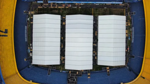 Las carpas ya están listas en La Bombonera (@FlavioAzzaro)