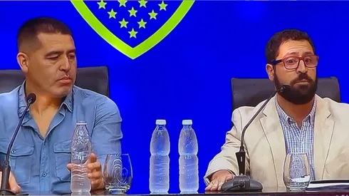 Riquelme y el abogado de Boca (Captura TV)
