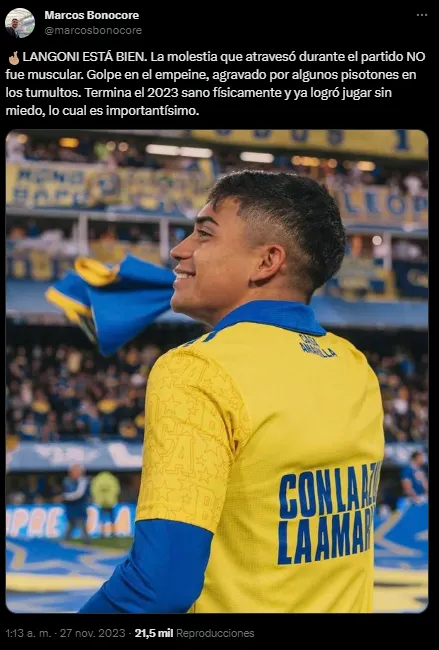 El delantero terminó sin problemas el encuentro en Mendoza.