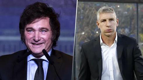 Javier Milei y Martín Palermo