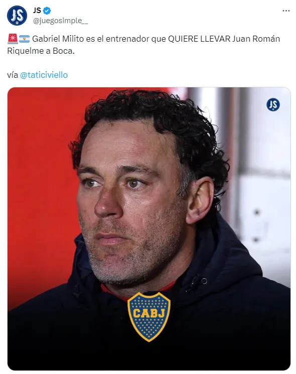 Gabriel Milito está en el radar de Juan Román Riquelme. (Captura)