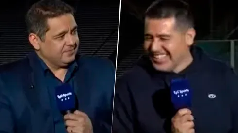 El ida y vuelta de Riquelme con Cristian Traverso.