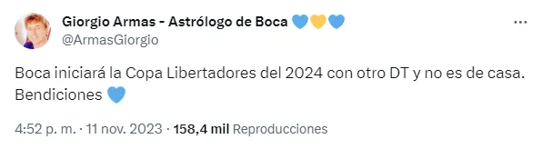 Giorgio Armas reveló un aspecto sobre el próximo entrenador de Boca. (Captura)