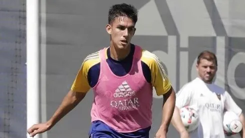 Renzo Giampaoli entrenando en Boca