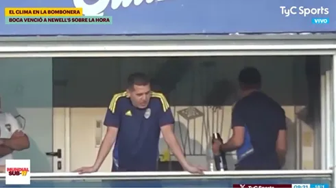 Riquelme en su palco. Foto: Captura de TV