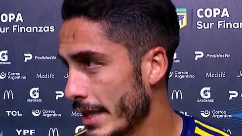 Nicolás Figal en el post partido de Boca vs. San lorenzo