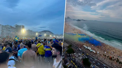 El banderazo de Boca en Río de Janeiro.