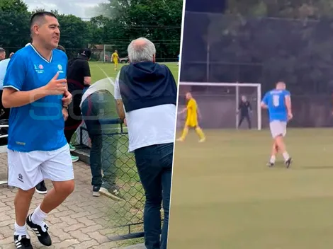 VIDEO | Riquelme volvió a una cancha de fútbol en la previa de la final de la Copa