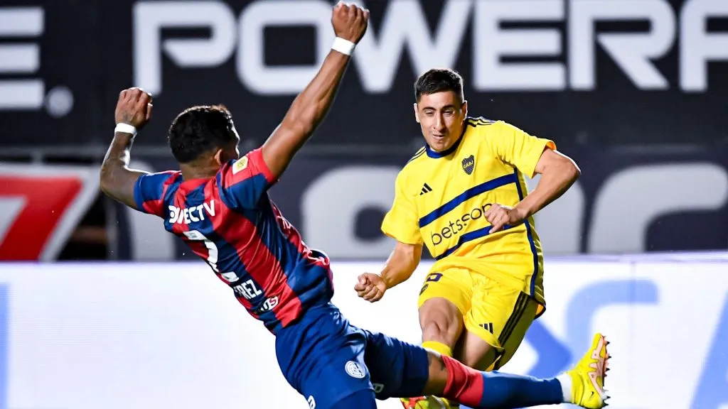 Miguel Merentiel le metió un gol al Ciclón en el último encuentro entre ambos. (Getty)