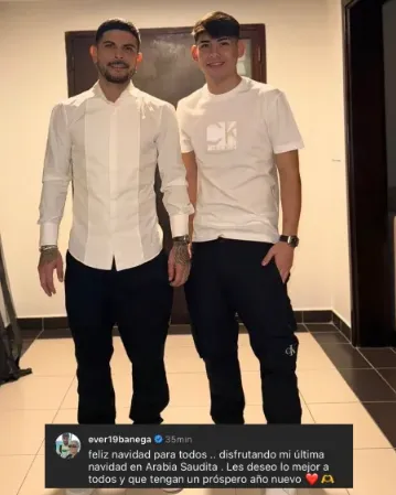 El mensaje de Éver Banega. (Captura)