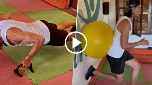 Edinson Cavani continúa entrenando para llegar a la pretemporada de Boca. (cavaniofficial21)