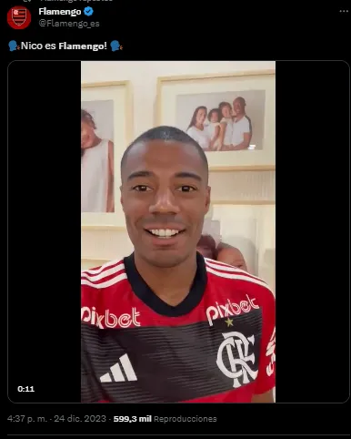 De La Cruz se fue al Flamengo.