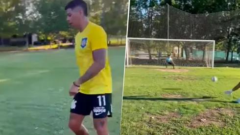 El capitán de Boca pateó penales en sus vacaciones. (Instagram)