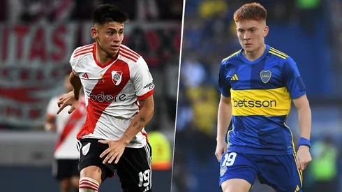 Echeverri y Barco, dos joyas del fútbol argentino. (Getty)