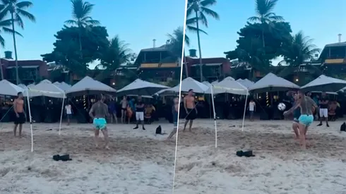 Benedetto juega en las playas de Brasil. (Instagram)