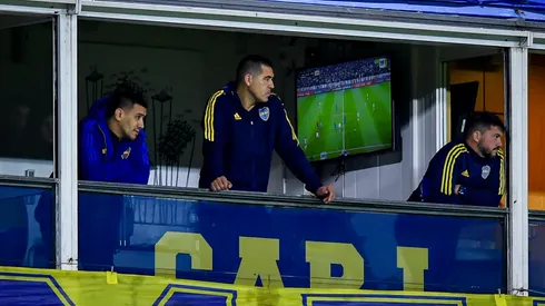 Juan Román Riquelme y el nuevo uso del palco presidencial. (Getty)