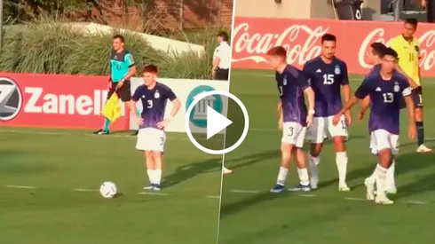 El Colo metió un gol de tiro libre para la Sub 23. (Captura Video)