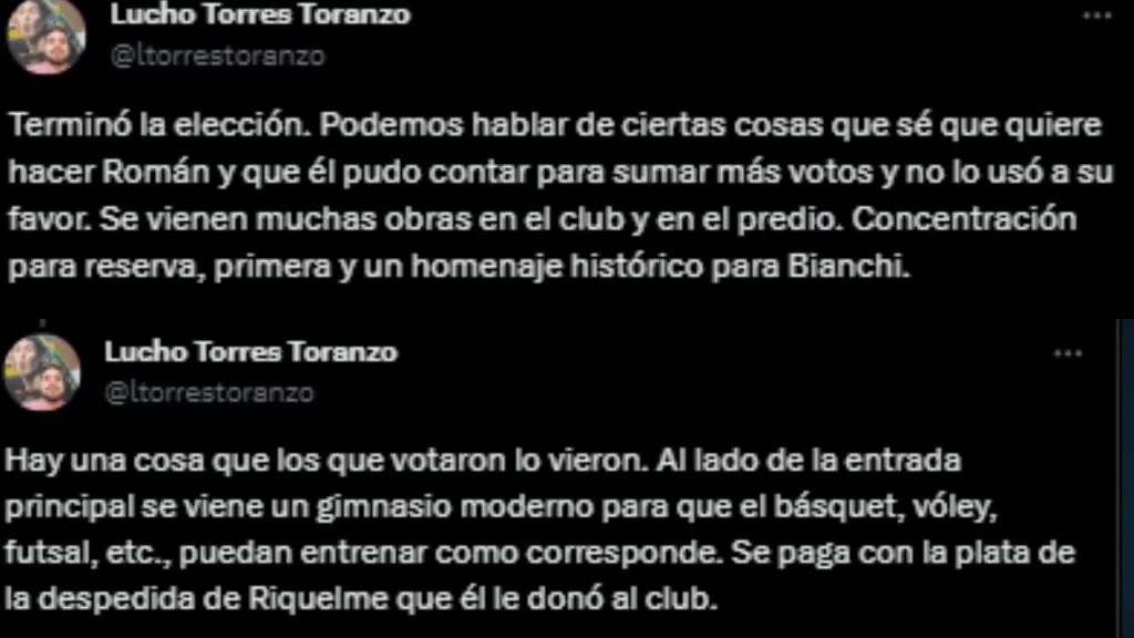 Riquelme buscará hacer más obras en el club.