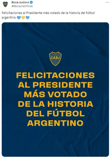 El mensaje para Juan Román Riquelme. (Captura)