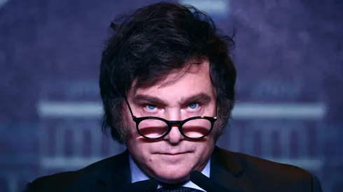 Javier Milei le dio un like a un publicación relacionado con los insultos que recibió tras llegar a la Bombonera. (Getty)