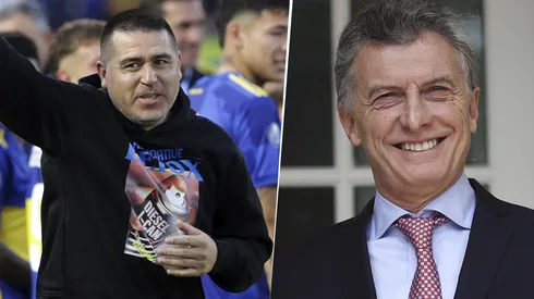 Juan Román Riquelme y Mauricio Macri