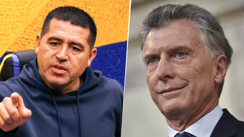 Juan Román Riquelme y Mauricio Macri