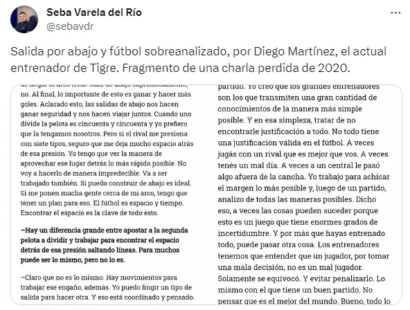 El estilo de juego de Diego Martínez. (Captura Seba Varela del Río)