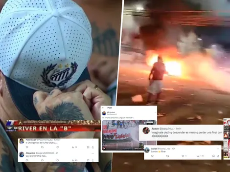 Santos descendió, sus hinchas prendieron fuego su cancha y estallaron los memes de Boca para River