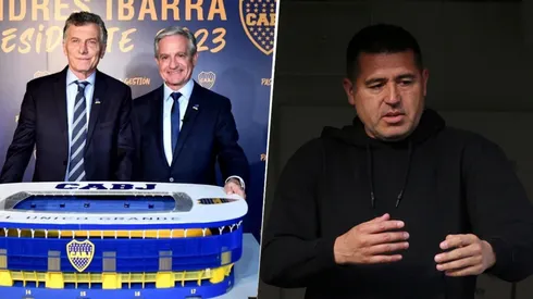 Macri e Ibarra, contra Riquelme. Foto: Getty