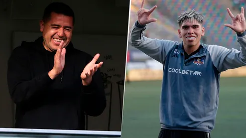 La charla entre Riquelme y Carlos Palacios.