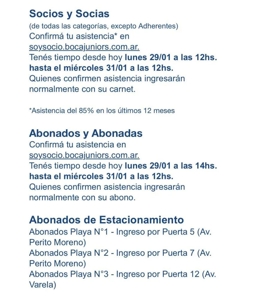 Más información para socios y abonados que quieran ir al Bajo Flores.