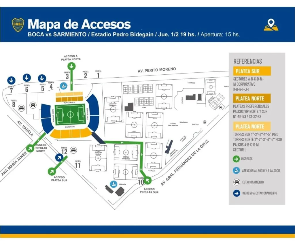 El mapa de ingresos para socios y abonados de Boca.