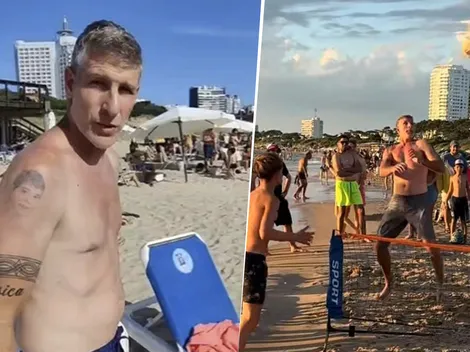 VIDEO VIRAL | Martín Palermo apareció tirando magia en un fútbol tenis en Punta del Este