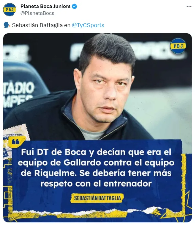 El aviso de Battaglia a Martínez. (Captura)