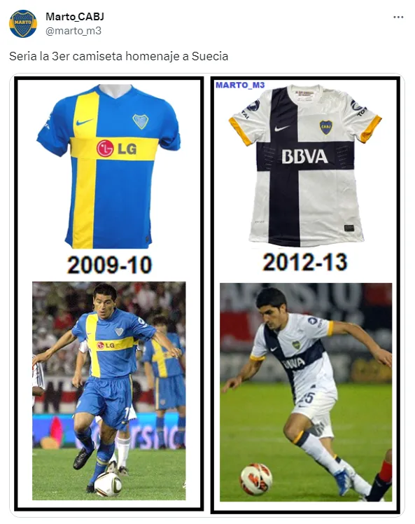 Los otros homenajes de Boca a la bandera de Suecia. (Captura)