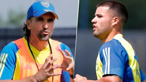 Diego Martínez colocó a Weigandt en la izquierda y se sabe el motivo. (Boca Oficial)