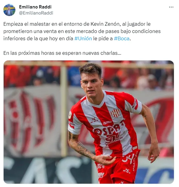 Kevin Zenón tiene un malestar con Unión. (Captura)