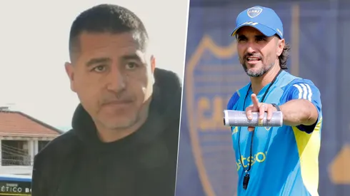 Román y Martínez trabajan en una nueva llegada. (Boca)