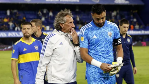 Fernando Gayoso junto a Sergio Romero en Boca