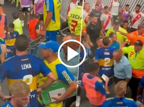 VIDEO INÉDITO | El cruce entre Lema y Armani en los túneles del Monumental