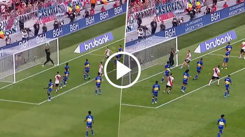 La "jugada fantasma" que abrió un debate en las redes sociales. (Captura TNT Sports)