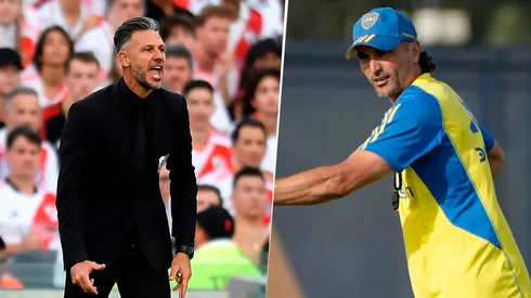 El palazo de Demichelis a Martínez tras el Superclásico. Foto: Getty