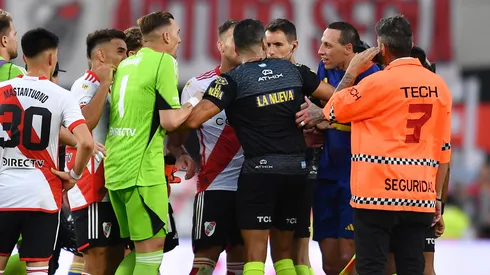 Un jugador de River apuntó contra Cristian Lema. (Getty)