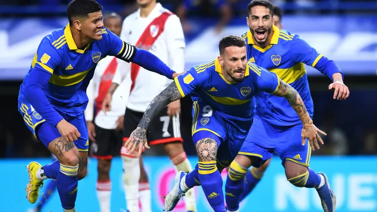 Pipa festeja su gol a River en La Bombonera (Getty)