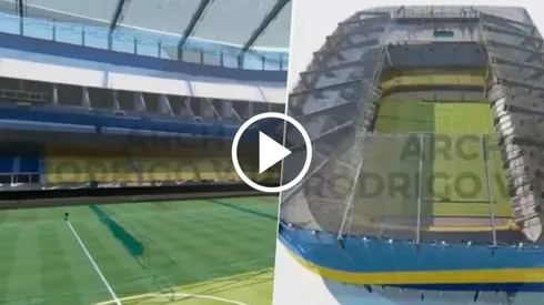 El proyecto para ampliar La Bombonera a 90.000 espectadores. Foto: Captura