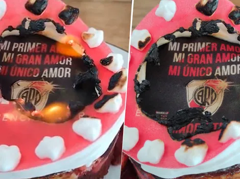 Apareció un video de una torta de River prendiéndose fuego y los hinchas de Boca estallaron de risa