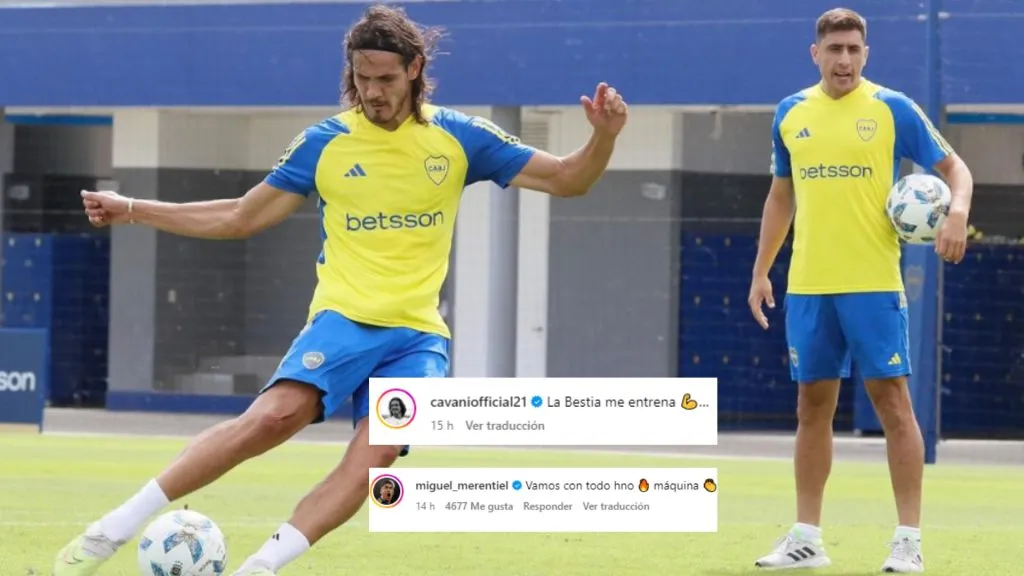 Cavani y Merentiel, una posible dupla para el Superclásico. (Instagram)