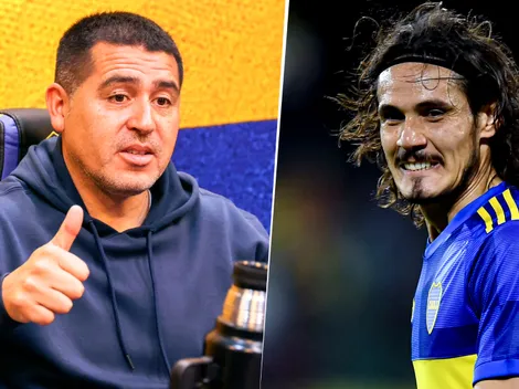 Riquelme habló de la falta de gol de Cavani: "A mi manera de ver..."
